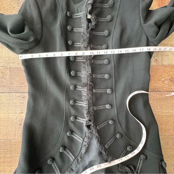 Black Military Style Women's Blazer - Picture 3 of 10